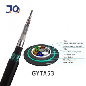 GYTA53 4-288 Cores G652D Single Mode Fiber Optic Cable Outdoor Underground Double Armored Double Jacket for Communication