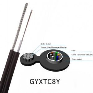 GYXTC8Y Figure 8 6-16 Cores Fiber Optic Cable Stranded Steel Messenger Self Supporting Aerial Overhead Communication Cable